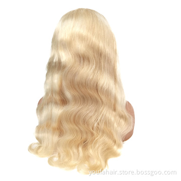 YouFa 613 Blonde HD Lace Frontal Wigs Glueless Body Wave Pre Plucked Baby Hair 13x4 Lace Front Human Hair Wigs Natural Hairline